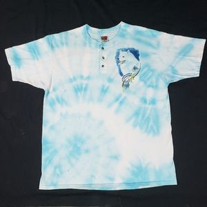 CUSTOM VTG Upcycled Tie Dye Dog Shortsleeve Shirt Mens XL